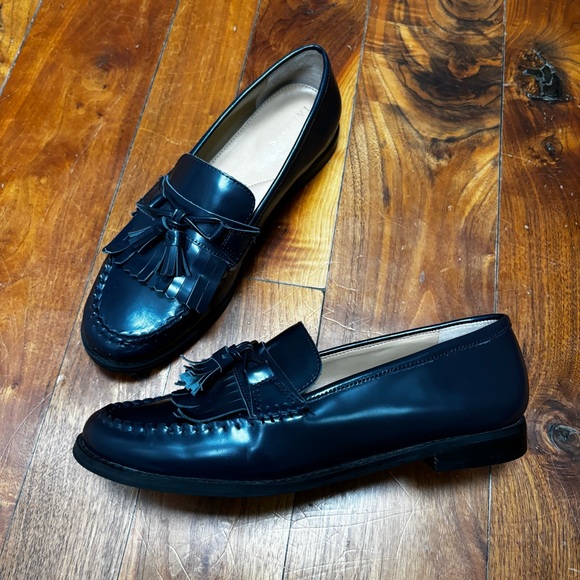 Talbots Laura Tassel Loafers in Navy Patent Leather 9.5 - Picture 4 of 8